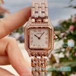 Panthere De Cartier Replica Watch Rose Gold Diamond Bezel